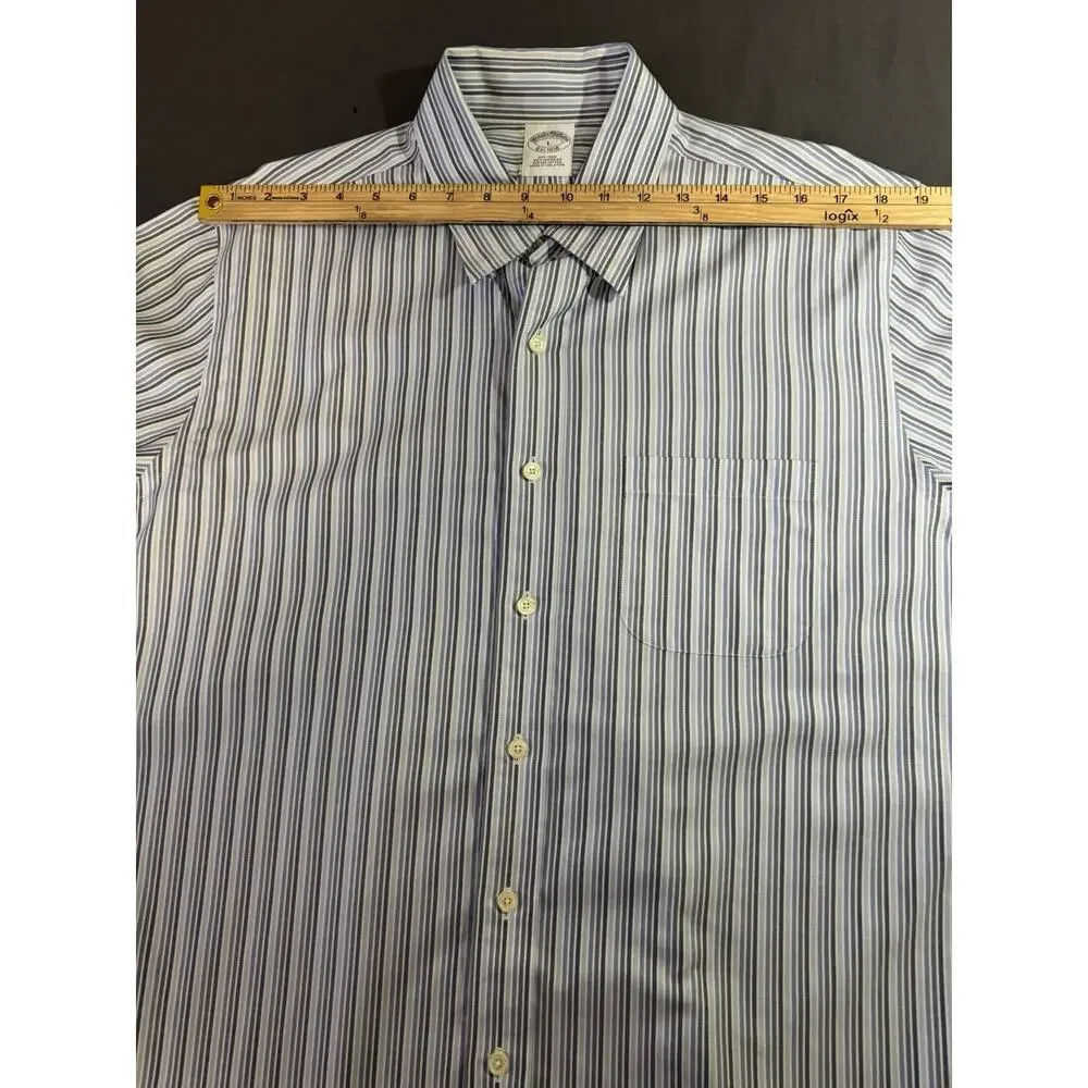 Brooks Brother Button Down Shirt‎ Blue Striped Men’s L Long Sleeve Shirt Supima